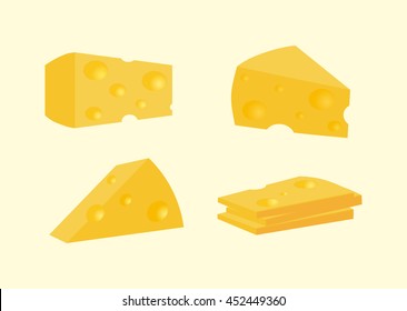 set of different types of cheese. Sliced and solid