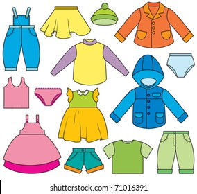 A set of different types of clothing
