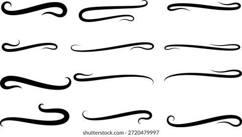 Um conjunto de diferentes tipos de linhas curvas
