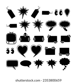 Set of different types empty speech clouds chat bubbles icon vector shapes for comics or web. Add text, easy to edit, any size.