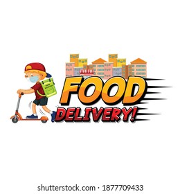 set different types food delivery logo screen template