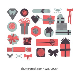 Set of different types of gifts