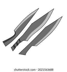 set of different types of knives on white background, knife vector, knife icons.