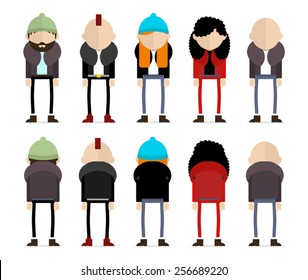 Set of different types of man