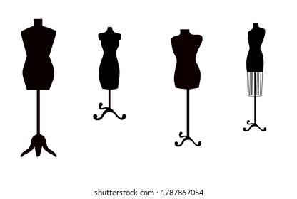 A set of different types of mannequins, a vector graphics