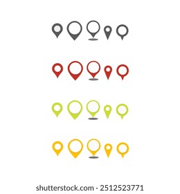 Set of different types of navigation pointer. Location or map pin icon symbol. vector illustration.location pointer. Pin code icon of the geolocation map. 