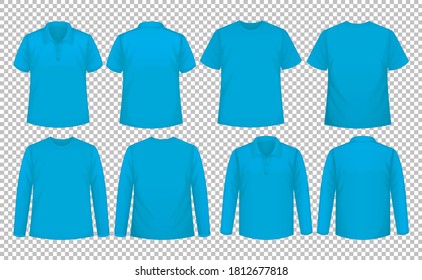 Set of different types of shirt in same color illustration