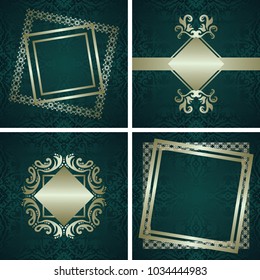 Set of different types of templates for cover, cards, invitations, posters, banners. Vintage decorative elements     