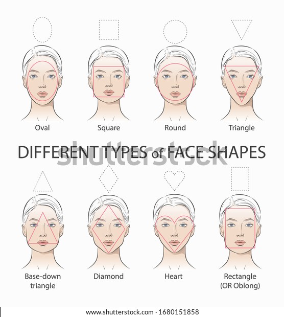 Set Different Types Woman Face Oval Stock Vector (Royalty Free ...