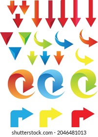 Set of different vector arrows