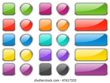 Set of different vector buttons