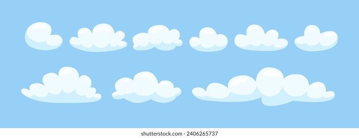 Set of different vector cartoon clouds