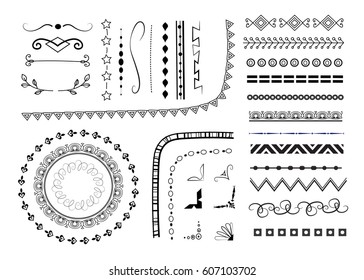 set of different vector decorative elements