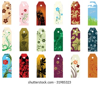 Set of  different vector floral  bookmarks for design use