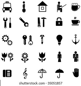 Set of different vector icons, pictograms