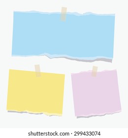 Set of different vector note color papers.