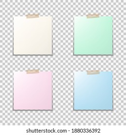Set of different vector note papers isolated on white background.Eps 10