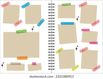 Set of different vector note papers. Templates for a note message