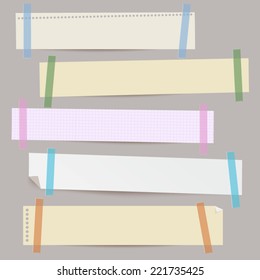 Set of different vector paper stripes. 