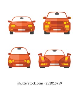 Set of different vector passenger cars in flat style