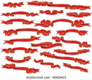 Set of different vector ribbons for design use