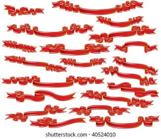 Set of different vector ribbons for design use
