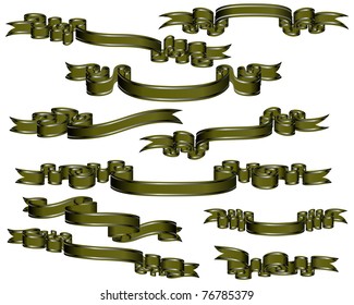 Set of different vector ribbons for design use