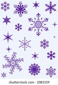 Set of different vector snowflakes for christmas design
