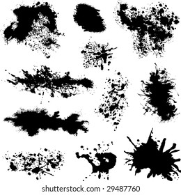 Set of different vector splatters