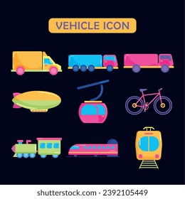 Set of different vehicle icons Vector illustration