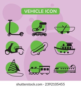 Set of different vehicle icons Vector illustration