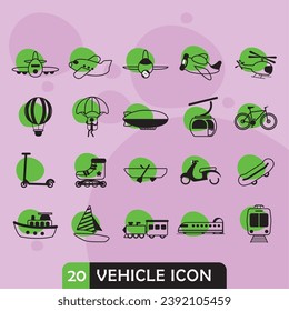 Set of different vehicle icons Vector illustration