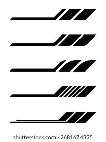 Set of different vehicle wrap racing stickers
