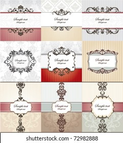 set of different vintage frames vector illustration