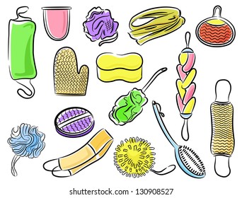 Set of different washcloths