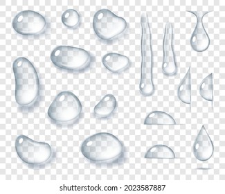 Set Different Water Drops Realistic Droplets Stock Vector (royalty Free 