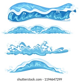 Set of different wave design illustration