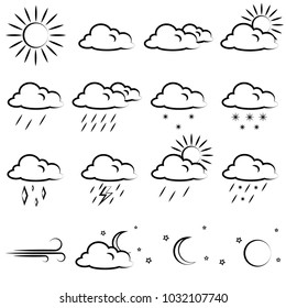 Set with different weather icons