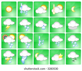 Set of different weather icons