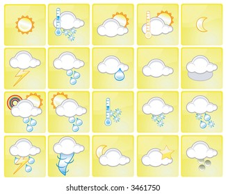 Set of different weather icons