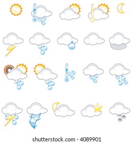 Set of different weather icons