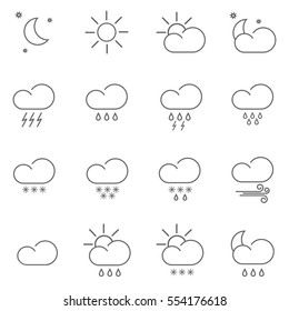 set with different weather icons