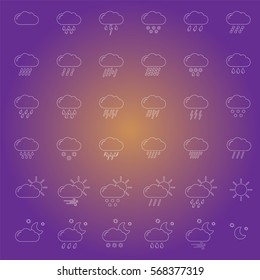 set with different weather icons 