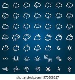 set with different weather icons