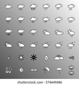 set with different weather icons