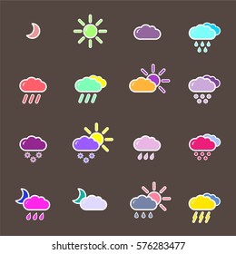 set with different weather icons