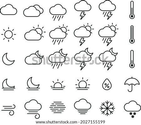 Set with different weather icons