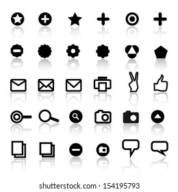 Set of different web icons in black and white. Contemporary style symbols, Vector illustration.