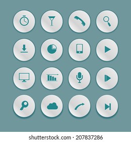 Set of different web icons for mobile and other apps