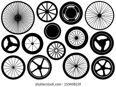 Set of different wheels